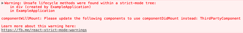 strict mode unsafe lifecycles warning